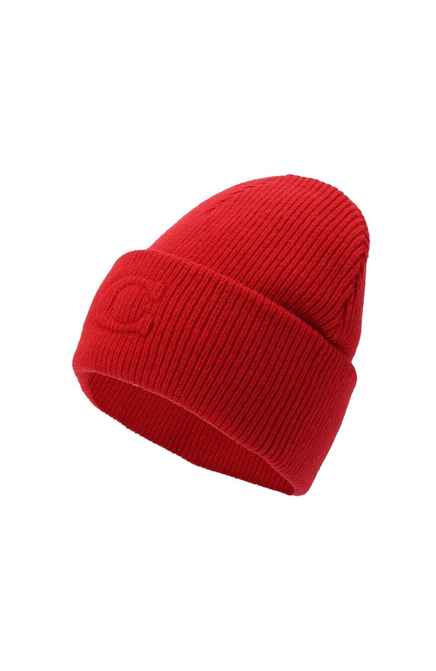 6001 Embossed C Knit Beanie, Sport Red